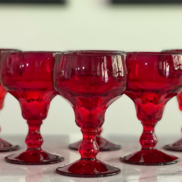 ♦️7 Fenton Georgian Ruby Agua Caliente Champagne / Sherbet Glass♦️ - Picture 16 of 16